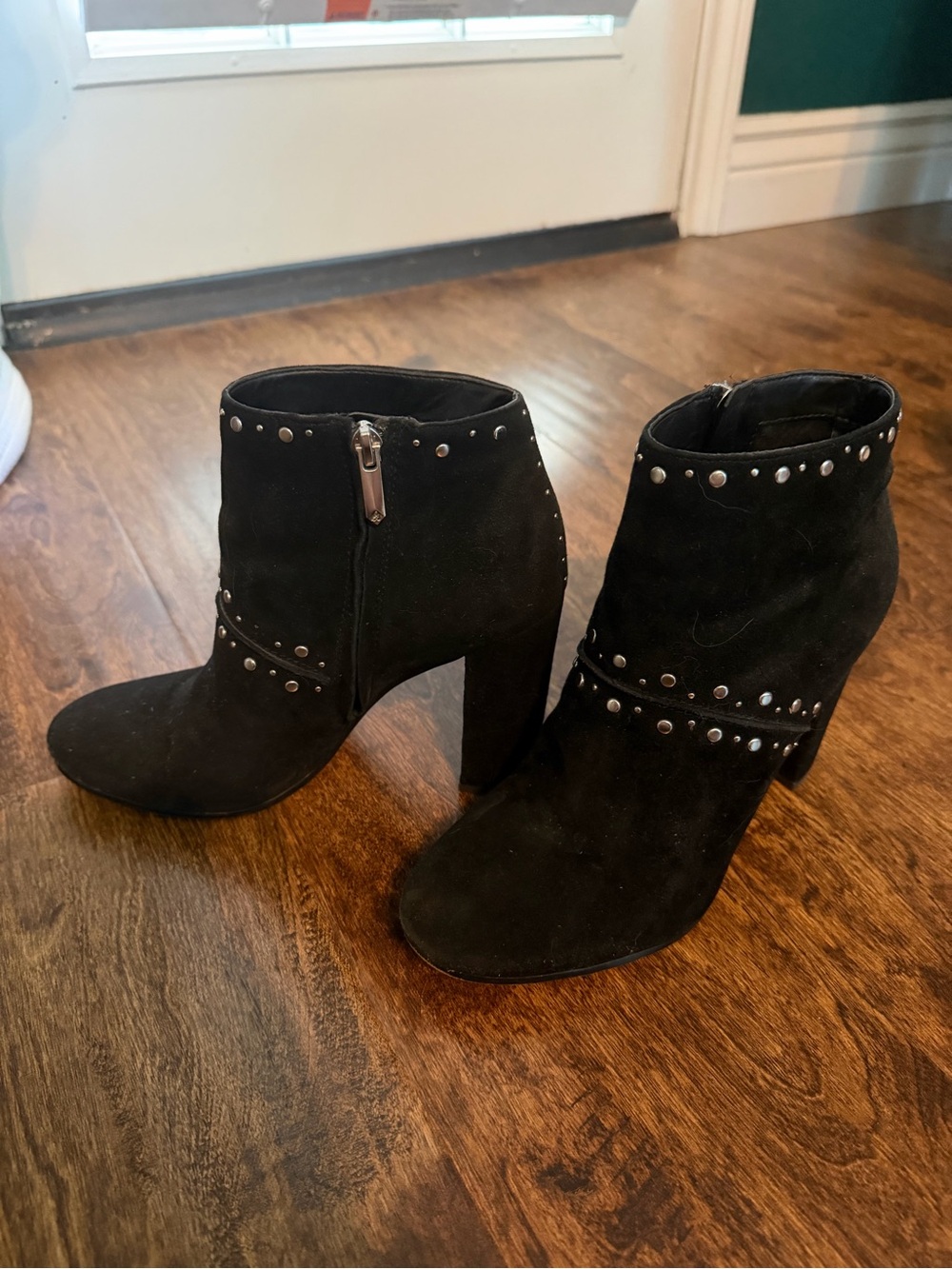 Sam Edelman Black Studded Suede Ankle Boots